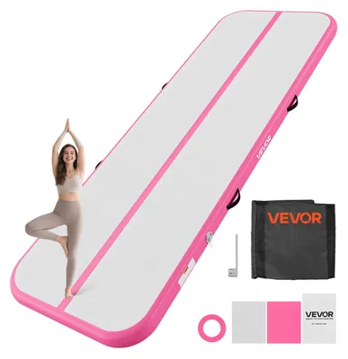 Immagine prodotto di Tappetino gonfiabile per ginnastica VEVOR, 300x100x10 cm, Airtrack per allenamento, competizioni e yoga, con superficie antiscivolo, pompa d'aria elettrica da 600W, kit di riparazione, ugelli e borsa, colore rosa