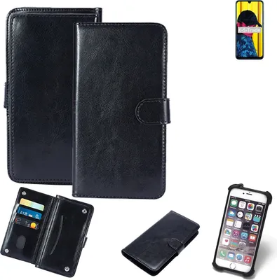 Produktbild von K-S-Trade 360° Hülle kompatibel mit Huawei nova Lite 3 schwarz Kunstleder Case BookCase WalletCase Kunstlederederhülle Handyhülle, Rundumschutz