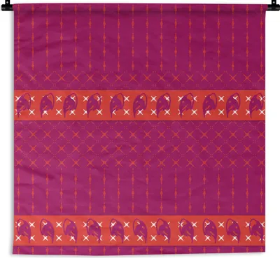 Produktbild von MuchoWow® Wandteppich Wandbehang Elefant - Design - Rosa 60x60 cm Tapisserie Dekoration Wandtuch - Dekorationen - Wand Decke