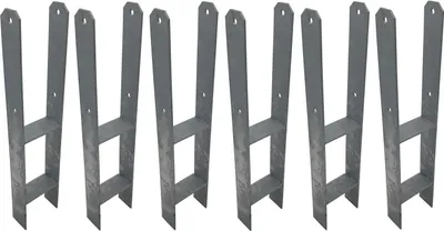 Produktbild von BURI 6 Stück H-Anker Pfostenträger feuerverzinkt 116 / 600 mm H-Träger Pfostenanker
