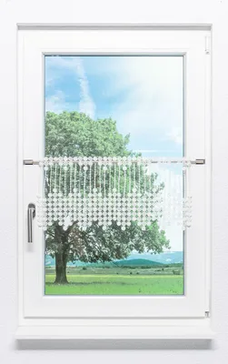 Produktbild von Scheibengardine Plauener Spitze - Pearl (Bx H) 72cm * 30cm weiß