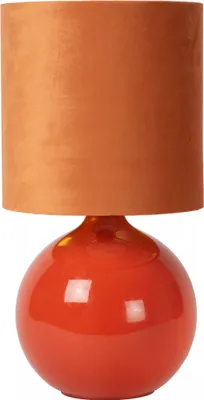 Image de Lampe de table avec abat-jour Esterad orange, 1xE14x40W, verre, dimensions : 47x24x24 cm, IP20, Lucide