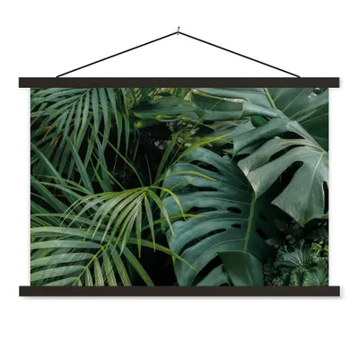 Produktbild von MuchoWow® Textilposter Pflanzen - Dschungel - Blätter - Tropisch 120x80 cm mit schwarzem Rahmen - Wanddeko