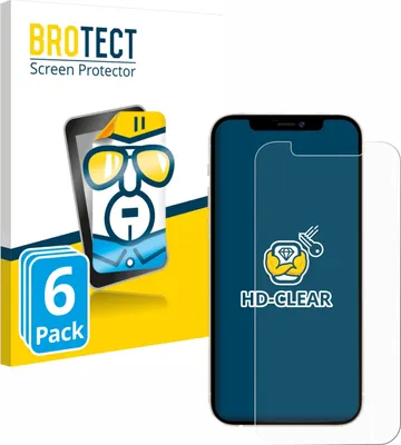 Produktbild von 6x Für Apple iPhone 12 / 12 Pro Schutzfolie BROTECT Displayschutz Display Schutz Folie Klar Transparent
