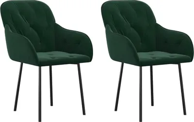 Immagine prodotto di vidaXL Sedie da pranzo 2 pz. Velluto verde scuro