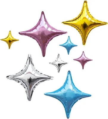 Produktbild von Oblique Unique 8 Folien Luftballons Stern Form Geburtstag Silvester Party JGA Farbmix