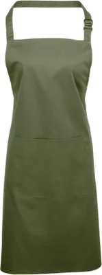 Produktbild von Premier Workwear PR154 | Colours Bib Apron With Pocket - 72 x 86 cm - Waschbar bis 60 - Farbe: Olive (ca. Pantone 378) - Größe: 72 x 86 cm