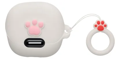 Produktbild von kwmobile Design Schutzhülle für Anker Soundcore Liberty 4 NC Hülle - TPU Silikon Case für Kopfhörer Ladecase - stoßfestes Cover mit Karabiner - Weiß