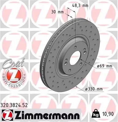Produktbild von 2x ZIMMERMANN Bremsscheibe 320.3824.52 für KIA OPTIMA Sportswagon OPTIMA 48mm