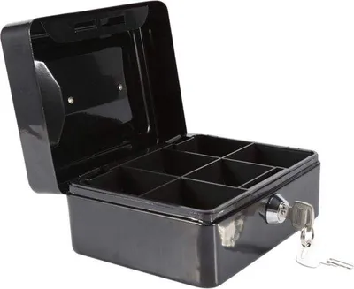 Produktbild von Stahlbox mit Schloss, tragbar, Mini-Kluis, Geld, Münzen, Schmuck, sicher