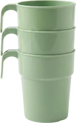 Obrázok produktu pre Opakovane použiteľné plastové poháre na kávu 3 ks. 300 ml zelená