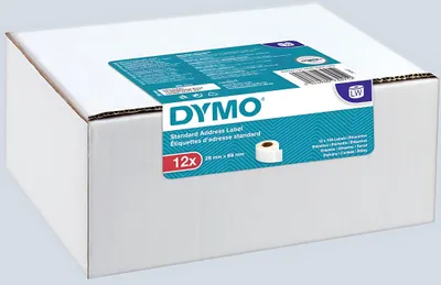 Zdjęcie produktu dla DYMO LW oryginalne etykiety adresowe | 28 mm x 89 mm | 12 rolek zawierających 130 łatwych do odklejania etykiet każda (w sumie 1560 etykiet) | samoprzylepne | do drukarek etykiet LabelWriter, Biały, Samoprzylepne etykiety do drukowania, Papier, Na stałe, Prostokąt, LabelWriter