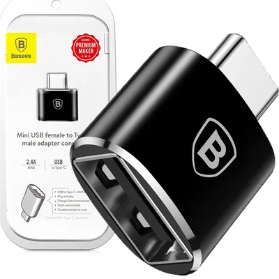 Zdjęcie produktu dla Baseus Adapter Przejściówka Ze Złącza Usb Na Usb Typ C Otg Czarny (Catotg-01)