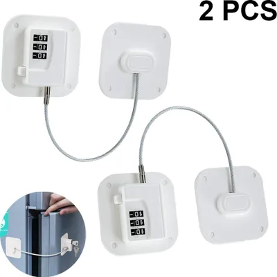 Produktbild von 2er-Pack Kühlschrankschloss – Robustes Zahlenschloss, Kindersicherung für Schränke, Schubladen, Fenster und mehr, einfache Installation und Bedienung