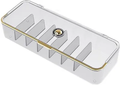 Immagine prodotto di Portacavi per cavi dati, trasparente, design a conchiglia, multifunzionale, organizer da scrivania