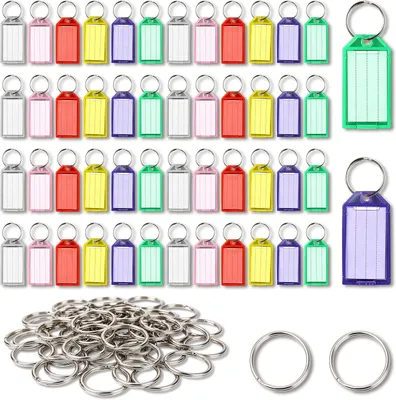 Produktbild von Schlüsselanhänger mit Etikett, 50 Stück, 6 Farben, zur Organisation