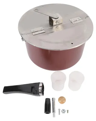Imagen del producto de Máquina para hacer palomitas de maíz de acero inoxidable, de funcionamiento manual, para preparar deliciosas palomitas caseras, compatible con cocinas a gas e inducción