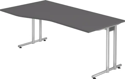 Produktbild von bümö Schreibtisch Serie-N - Nachbildung: Graphit, Größe:  180 x 100 cm