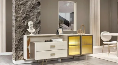 Image de Buffet blanc Designer Buffet moderne Armoires de luxe Commode Nouveau