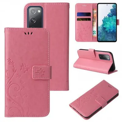 Produktbild von Kunstleder Flip-Hülle Floral für Samsung Galaxy S20 FE - Farbe: Rosegold - Modellkompatibilität: Für Samsung Galaxy S20 FE