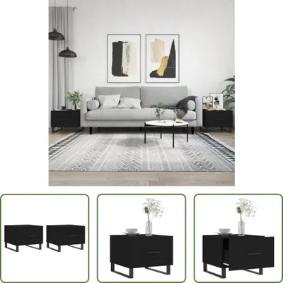 Produktbild von The Living Store Couchtische 2 Stk. Schwarz 50x50x40 cm Holzwerkstoff