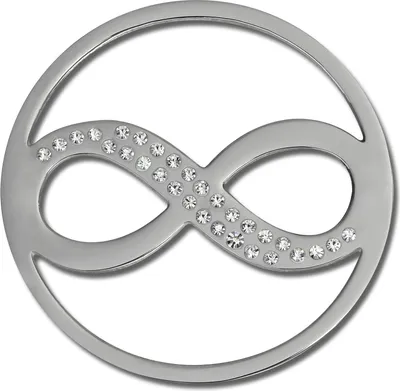 Produktbild von Amello Coins silber weiß 30 mm Zirkonia Edelstahl Coin Unendlich Damen ESC511J