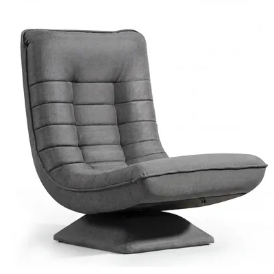 Produktbild von Drehbarer Bodensessel aus Stoff, klappbar, verstellbare Rückenlehne, 360° drehbar, montagefrei, bis 150 kg, Grau