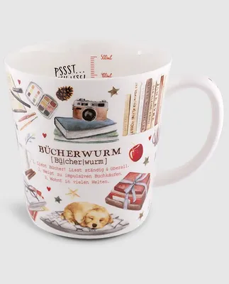 Produktbild von Kaffeebecher Bücherwurm, Kaffeetasse Tassen Teetassen Henkelbecher, Buch lesen