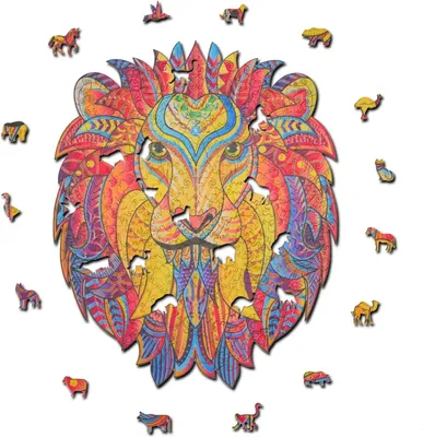 Image de Woody Puzzles - Lion (296 pièces) puzzle en bois puzzle en bois