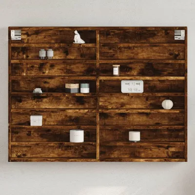 Produktbild von Maison Exclusive - Vitrinenschrank Räuchereiche 100x8,5x75 cm Holzwerkstoff