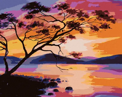 Produktbild von Zuty - Malen nach Zahlen - SONNENUNTERGANG AUF DEM SEE, 40x50 cm, ohne Keilrahmen