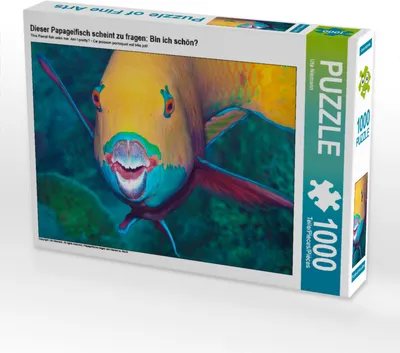 Produktbild von CALVENDO Puzzle Dieser Papageifisch scheint zu fragen: Bin ich schön? | 1000 Teile Lege-Größe 64x48cm Foto-Puzzle für glückliche Stunden