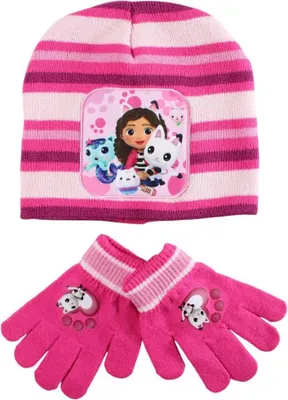 Zdjęcie produktu dla Zestaw czapek i rękawiczek dla dzieci Gabby's Dollhouse Paws