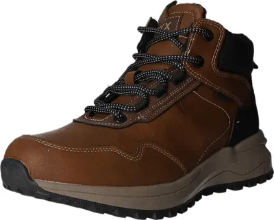 A single brown boot is shown against a white background.
