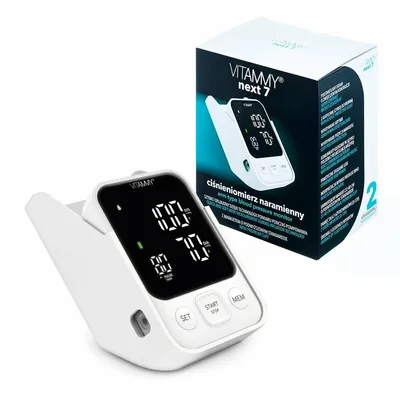 Produktbild von VITAMMY NEXT 7 Schultermanometer mit Sprachfunktion und höherer Standardmanschette