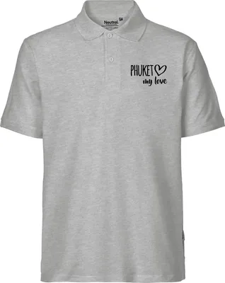 Produktbild von Huuraa Herren Polo Shirt Phuket my love XXL Sport Grey Bio Baumwolle Fairtrade Poloshirt Geschenkidee