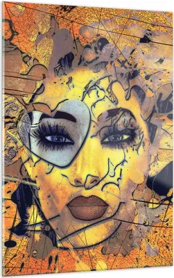Produktbild von Bilder auf glas - Einteilig - Gesicht Frau - 50x70cm - Glasbilder - Wandbilder - Bilder - Kunstdruck - zum Aufhängen bereit - Wanddekoration aus Glas - Glas Bilder - Wandbild auf Glas - GPA50x70-3513