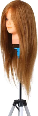 Produktbild von Friseur Ausbildung uebungskopf Schaufensterpuppe Kopf Echthaar Kosmetik Puppenkopf Puppenkopf uebungspuppe Kopf Blond
