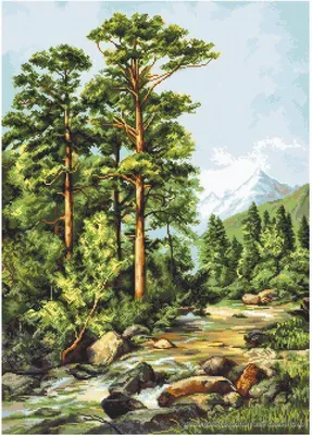 Produktbild von Luca-S "Bergfluss" Kreuzstich-Set, 34x47,5cm