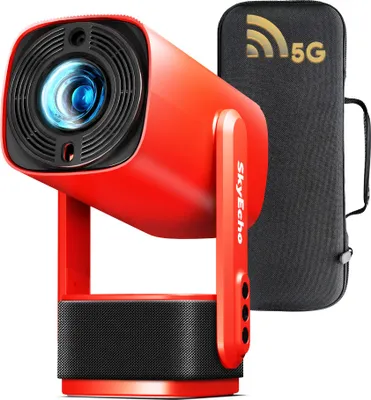 Obrázek produktu pro FreeONE 1080P mini projektor 350ANSI, Wifi Bluetooth, podpora 4K, velikost projekce 150 palců, 270° rotace Mini projektor, TV box, počítač, notebook