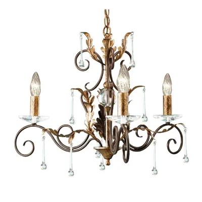Zdjęcie produktu dla Żyrandol Amarilli brązowo-złoty 3xE14x60W metal wym:115x65x65cm IP20 Elstead