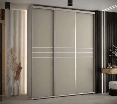 Obrázok produktu pre Šatníková skriňa INDIRA 10 - 190/60 cm, kašmír / strieborná