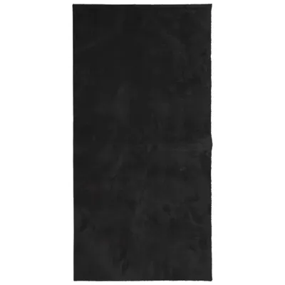 Produktbild von Teppich HUARTE Kurzflor Weich und Waschbar Schwarz 100x200 cm