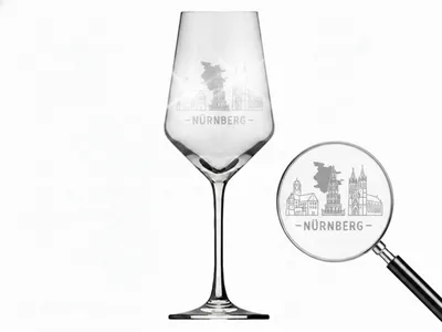 Produktbild von Valhalla Weinglas Gravur Nürnberg 350ml spülmaschinenfest