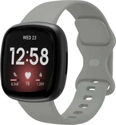 Produktbild von Strap-it Fitbit Sense 2 Silikon Armband Classic (Grau) - Große: S