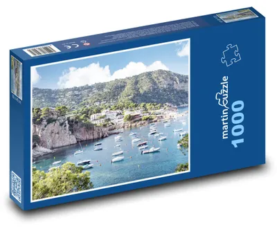 Produktbild von Puzzle 1000 Küstenzuflucht mit Booten - martinpuzzle