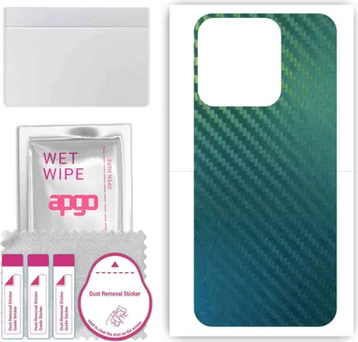 Produktbild von apgo Rückseite Schutzfolie, Skin, kompatibel mit Tecno Spark 8T, Hinten Displayschutzfolie aus Vinylfolie, kratzfest, einfache Montage - Kohlenstoff-Chamäleon CAKA1