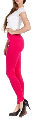 Produktbild von Damen Leggings Hoher Bund verschiedene Farben Baumwolle; Pink XL/42