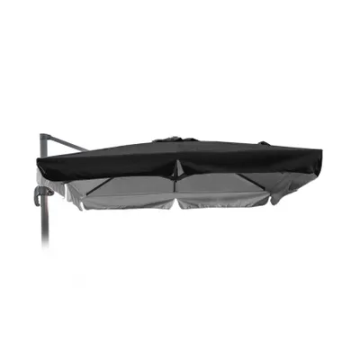 Produktbild von Ersatzschirm für Ampelschirm Gartenschirm Sonnenschirm 2,5x2,5 Aluminium Arm Paradise Noir mit Volant