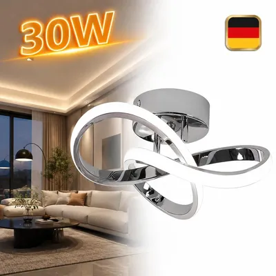 Produktbild von LED Deckenleuchte 6000K Wohnzimmer Moderne Deckenlampe Blütenform Weiß 30W